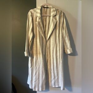 Long Linen Blazer Duster Large